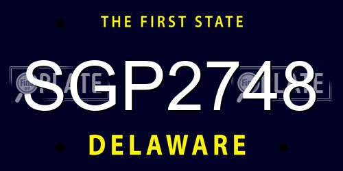 SGP2748 Delaware License Plate