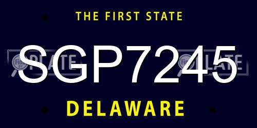 SGP7245 Delaware License Plate