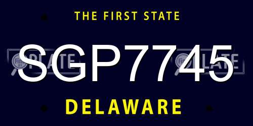 SGP7745 Delaware License Plate