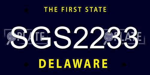 SGS2233 Delaware License Plate