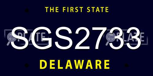 SGS2733 Delaware License Plate