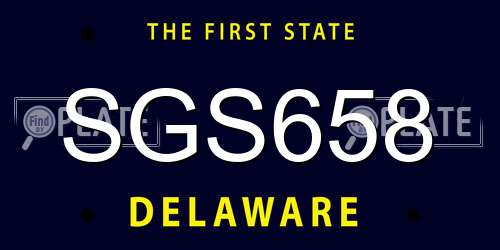 SGS658 Delaware License Plate