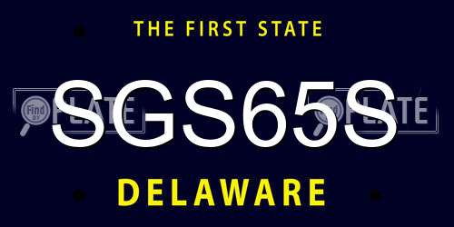 SGS65S Delaware License Plate