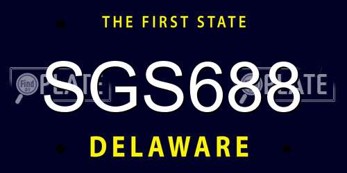 SGS688 Delaware License Plate
