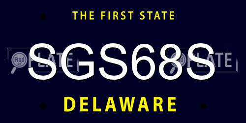 SGS68S Delaware License Plate