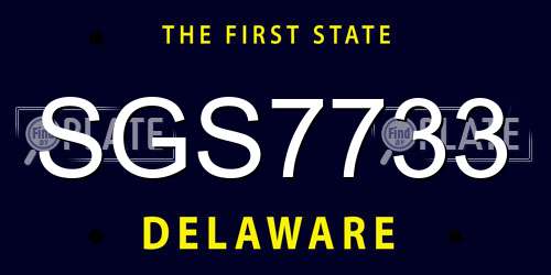 SGS7733 Delaware License Plate