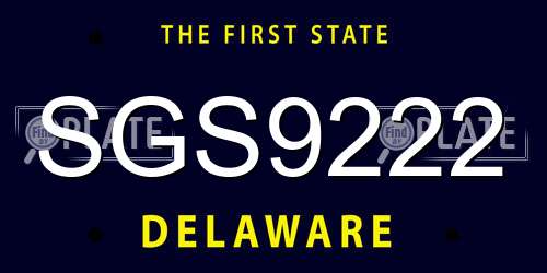 SGS9222 Delaware License Plate