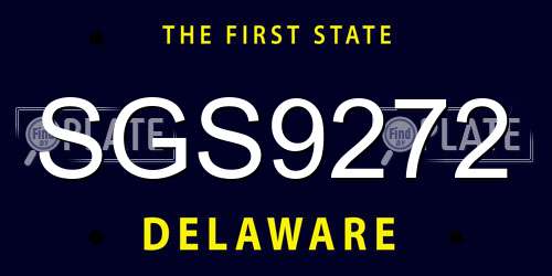 SGS9272 Delaware License Plate