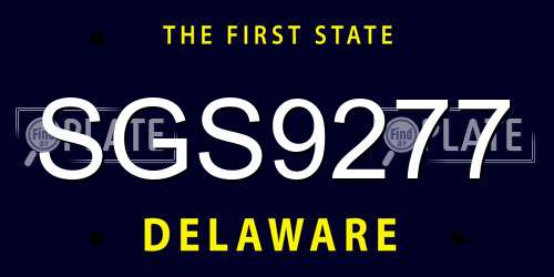SGS9277 Delaware License Plate