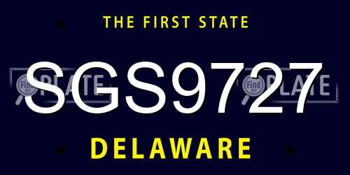 SGS9727 Delaware License Plate