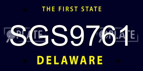 SGS9761 Delaware License Plate