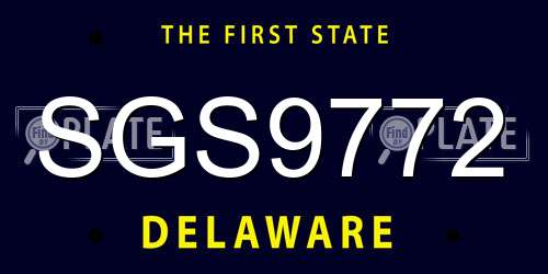 SGS9772 Delaware License Plate