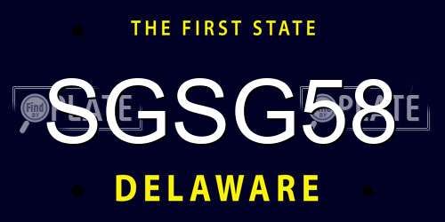 SGSG58 Delaware License Plate