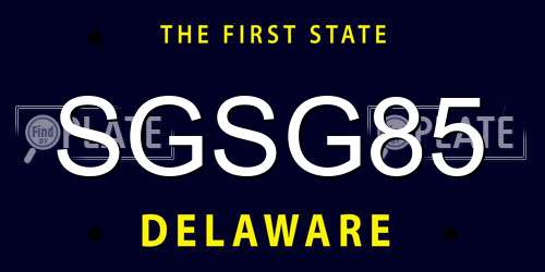 SGSG85 Delaware License Plate