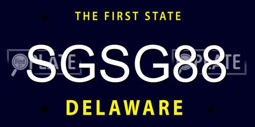 SGSG88 Delaware License Plate