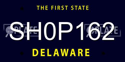 SH0P162 Delaware License Plate