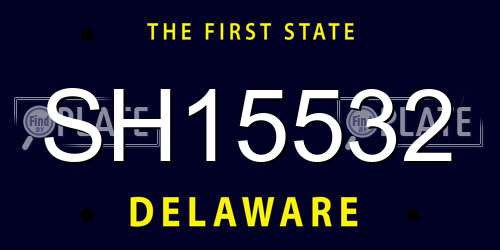SH15532 Delaware License Plate