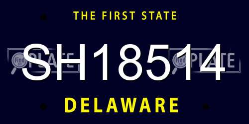 SH18514 Delaware License Plate