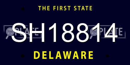 SH18814 Delaware License Plate