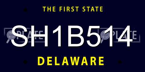 SH1B514 Delaware License Plate
