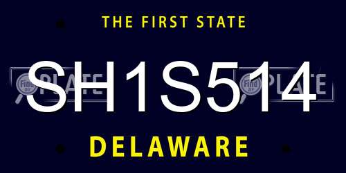 SH1S514 Delaware License Plate