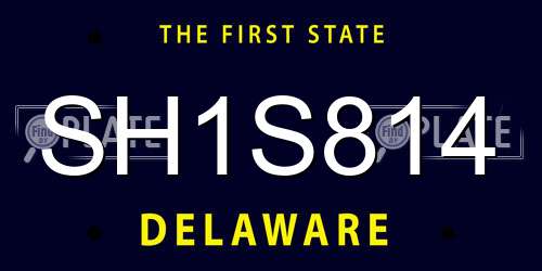 SH1S814 Delaware License Plate
