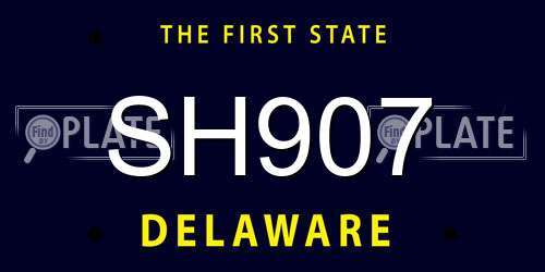 SH907 Delaware License Plate