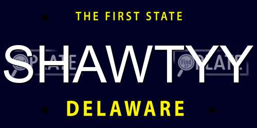 SHAWTYY Delaware License Plate