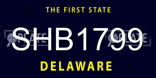 SHB1799 Delaware License Plate