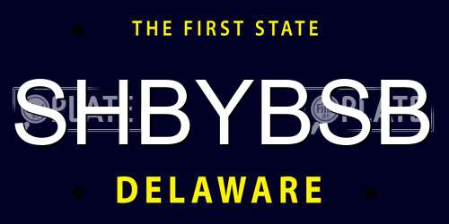 SHBYBSB Delaware License Plate