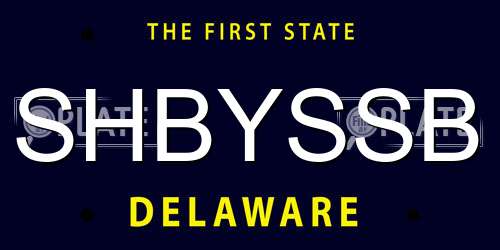 SHBYSSB Delaware License Plate