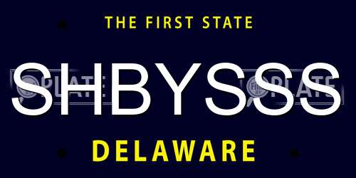 SHBYSSS Delaware License Plate
