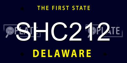 SHC212 Delaware License Plate