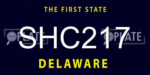 SHC217 Delaware License Plate