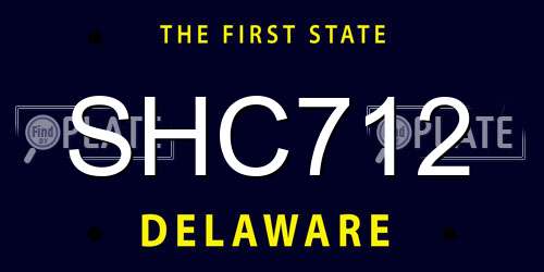 SHC712 Delaware License Plate