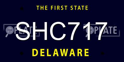 SHC717 Delaware License Plate