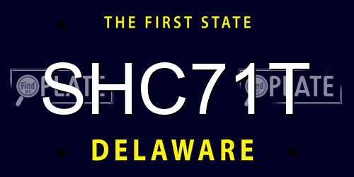 SHC71T Delaware License Plate