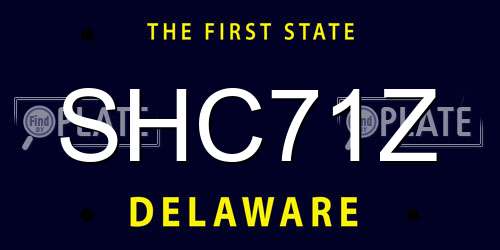 SHC71Z Delaware License Plate
