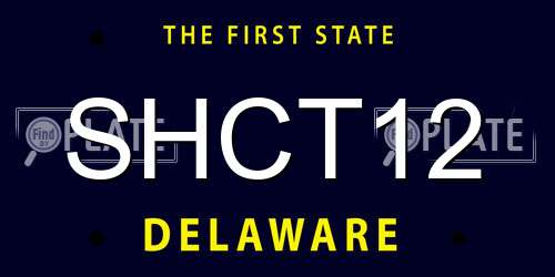 SHCT12 Delaware License Plate