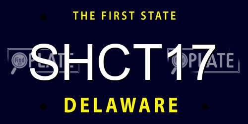 SHCT17 Delaware License Plate