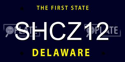 SHCZ12 Delaware License Plate