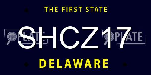 SHCZ17 Delaware License Plate