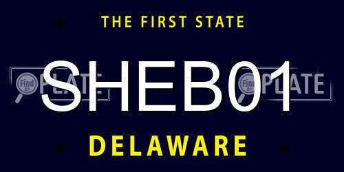 SHEB01 Delaware License Plate