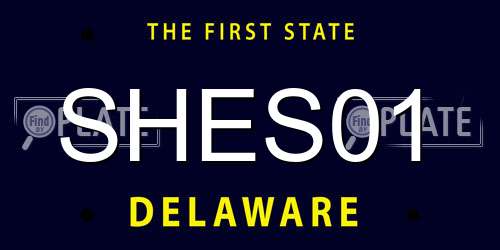 SHES01 Delaware License Plate