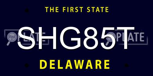 SHG85T Delaware License Plate