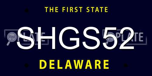 SHGS52 Delaware License Plate