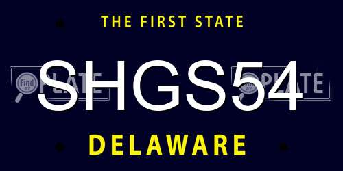 SHGS54 Delaware License Plate
