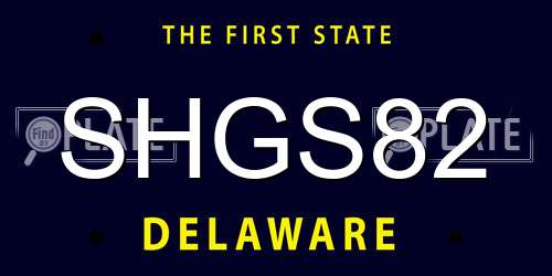 SHGS82 Delaware License Plate