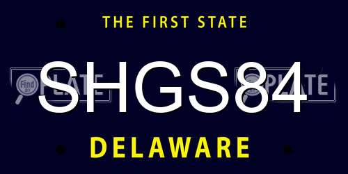 SHGS84 Delaware License Plate