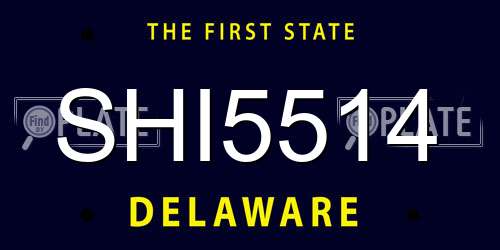 SHI5514 Delaware License Plate